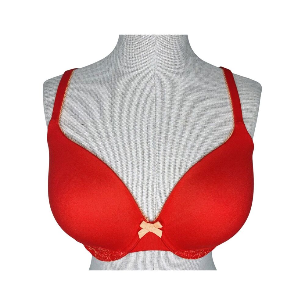 Victoria's Secret Lined Perfect Coverage Bra sz 32DDD * Red Body by Victoria